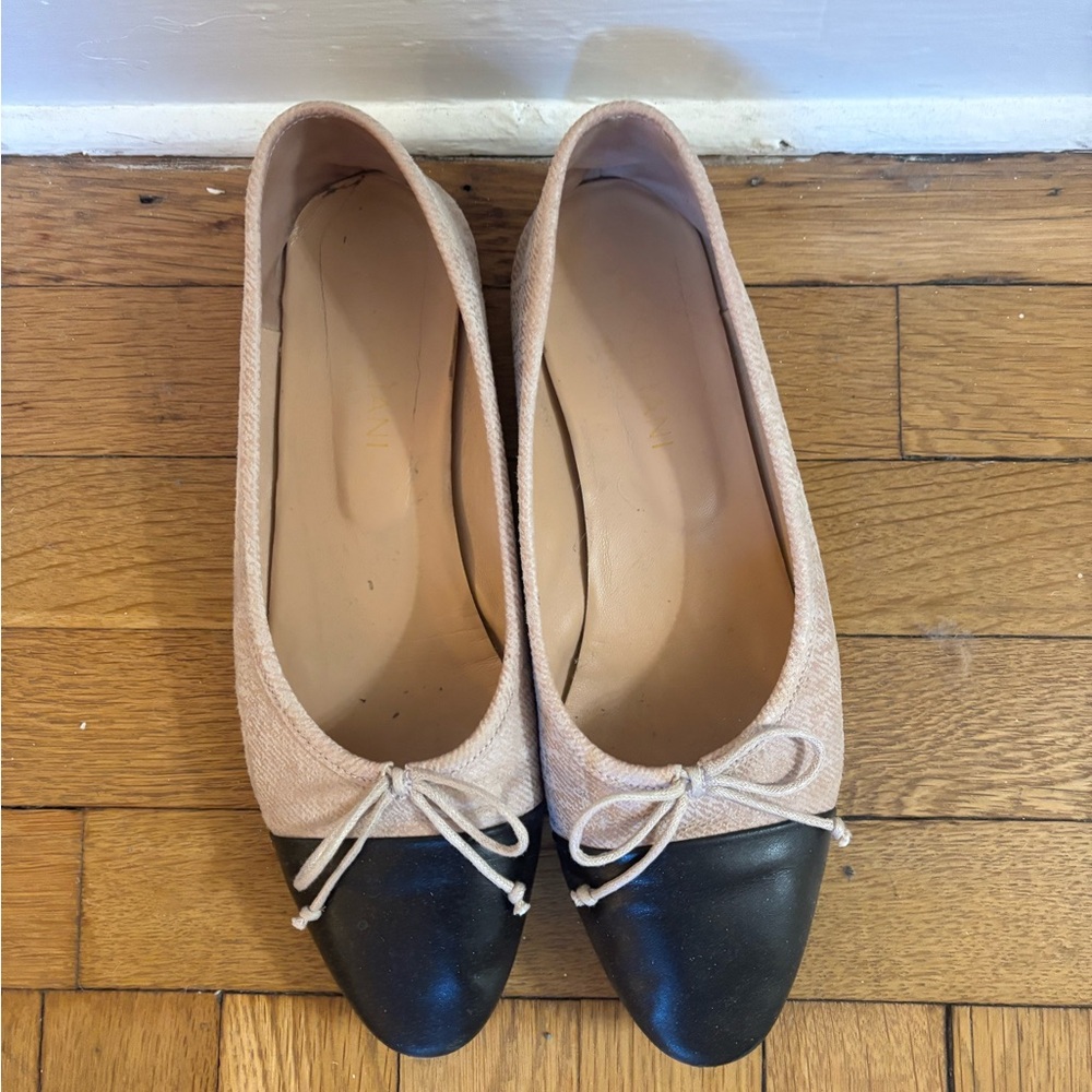 A Soliani Two-Tone Ballet Flats - Pink and Black